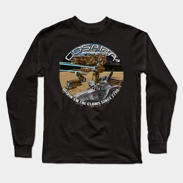 Cosara Weaponries- Pebble Crab Long Sleeve T-Shirt by Oswald's Oddities